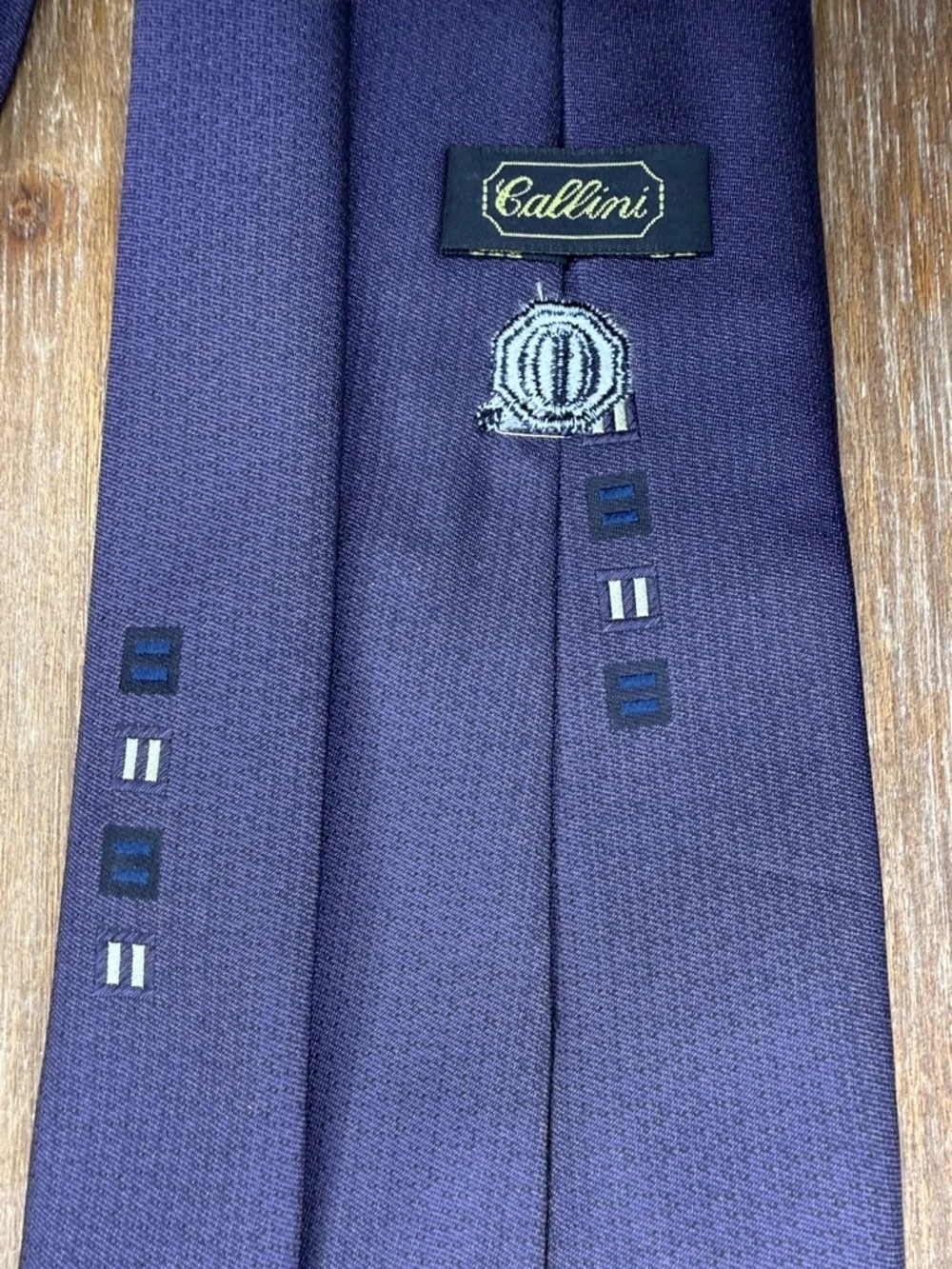 Callini Geometric Accent Motif Tie Minimalist Preppy Office Solid Muted Purple